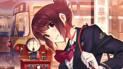 Anime anime girls redhead Rail Wars Sakurai Aoi brunette train