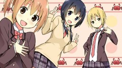 Anime anime girls school uniforms Aiura Iwasawa Saki Amaya 