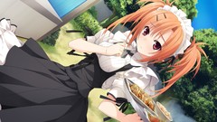 Anime anime girls short hair duplicate game cg orange hair 