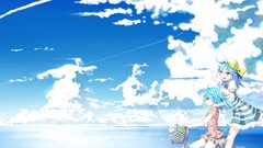 Anime anime girls skies bili bili douga