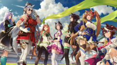 Anime anime girls Uma Musume Pretty Derby thighs twintails fangs