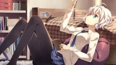 Anime anime girls yuuki tatsuya schoolgirl Women women indoors