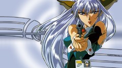 Anime badges nekomimi animal ears silver hair girls with guns 