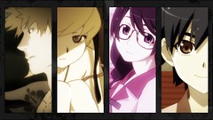 Anime bakemonogatari senjougahara hitagi hanekawa tsubasa 