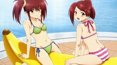 Anime bananas anime girls redheads bikini swimsuits Kiss X Sis 