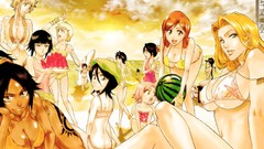 Anime Beaches anime girls yachiru kusajishi bleach shihouin 