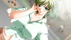Anime big boobs anime girls boobs huge breasts green hair Women