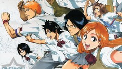 Anime bleach kurosaki ichigo inoue orihime kuchiki rukia 