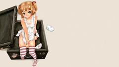 Anime blondes anime girls pantyhose ecchi Simple Background 