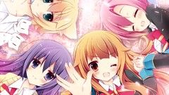 Anime blondes blush pink hair long hair anime girls blue eyes 