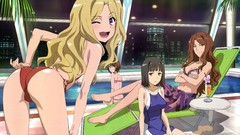 Anime blondes long hair anime girls blue eyes brown eyes 