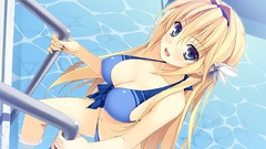 Anime blondes long hair anime girls brunettes game cg yuuki 