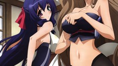 Anime blondes long hair hair bow ecchi TV series illustrations 