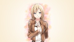 Anime blondes smiling long hair anime girls blue eyes shingeki 