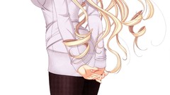 Anime blondes walkure romanze Simple Background tight clothing 