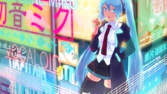 Anime blue hair anime girls school uniforms hatsune miku 