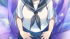 Anime blue hair anime girls school uniforms pixiv hyouka Irisu 