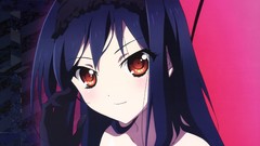 Anime blue hair long hair anime girls accel world orange eyes 