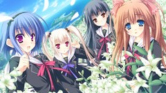 Anime blue hair long hair school uniforms hello good-bye visual 