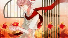 anime boys Anime yellow eyes Flowers Plants mask 2012 (Year)