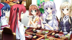 Anime brown blue hair anime girls blue eyes green eyes otome ga 