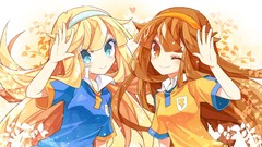 Anime brown long hair anime girls wink inazuma eleven