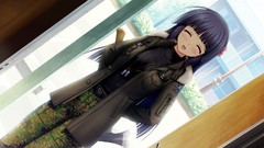 Anime camouflage blush long hair anime girls closed eyes black 