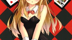 Anime Cards blondes anime girls pantyhose animal ears azuki 