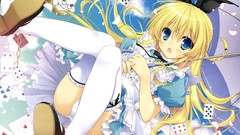 Anime Cards cart Alice in Wonderland blondes long hair anime 