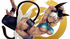 Anime Catwoman blondes anime girls short hair green hair ecchi 