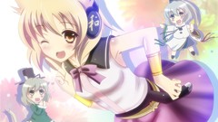 Anime Chibi anime girls wink touhou toyosatomimi no miko 