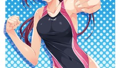 Anime Chibi red eyes anime girls redheads Free swimsuits Nanase 