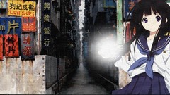 Anime cities anime girls streets school uniforms uniforms 