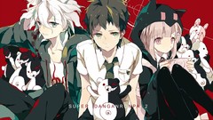 Anime console white hair pink eyes anime girls blue eyes green 