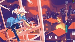 Anime Cover white hair hanekawa tsubasa cat ears 