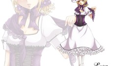 Anime dress hats blondes anime girls white dress touhou boobs 
