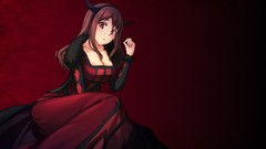 Anime dress horns dark red red eyes anime girls Maoyuu Maou 