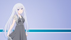 Anime dress long hair anime girls blue eyes silver hair Simple 