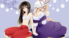 Anime dress navel red eyes Ribbons long hair anime girls 