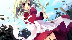 Anime dress skirts maids green hair mashiroiro symphony brooms 