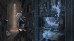 Anime Fairies socks white hair anime girls witch hat hong yun ji