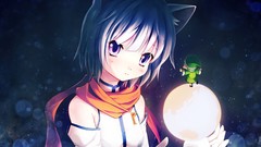 Anime Fairies white hair scarfs anime girls short hair nekomimi 