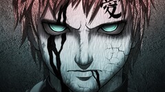 Anime Gaara Naruto Shippuuden anime boys face angry green eyes