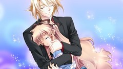 Anime Garden couple Japanese hugging closed eyes Riddle Garden
