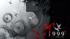 Anime gears kamui shirou anime boys selective coloring blood 