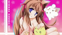 Anime ghost kimono anime girls blue eyes brunettes animal ears 