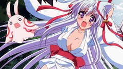 Anime ghost white hair kimono anime girls animal ears tayutama 