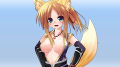 Anime girls animal ears dog days cleavage Panettone Yukikaze