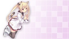 Anime girls animal ears tails twintails thigh highs ryo