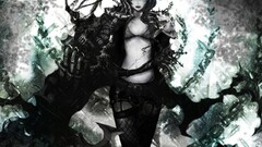 anime girls Anime Black Rock Shooter (series) bra belly standing